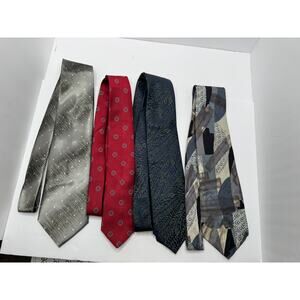 Mixed Brands Mens Designer Silk Neckties Bulk Lot Of 4